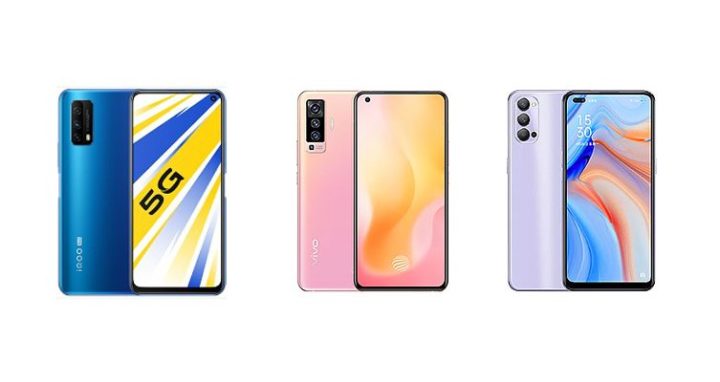 Various models of Vivo iQOO Z1x- List of Best 5G Phones Under 20,000  in 2021.
