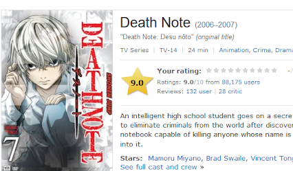 IMDb Rating- Reasons to watch Death Note