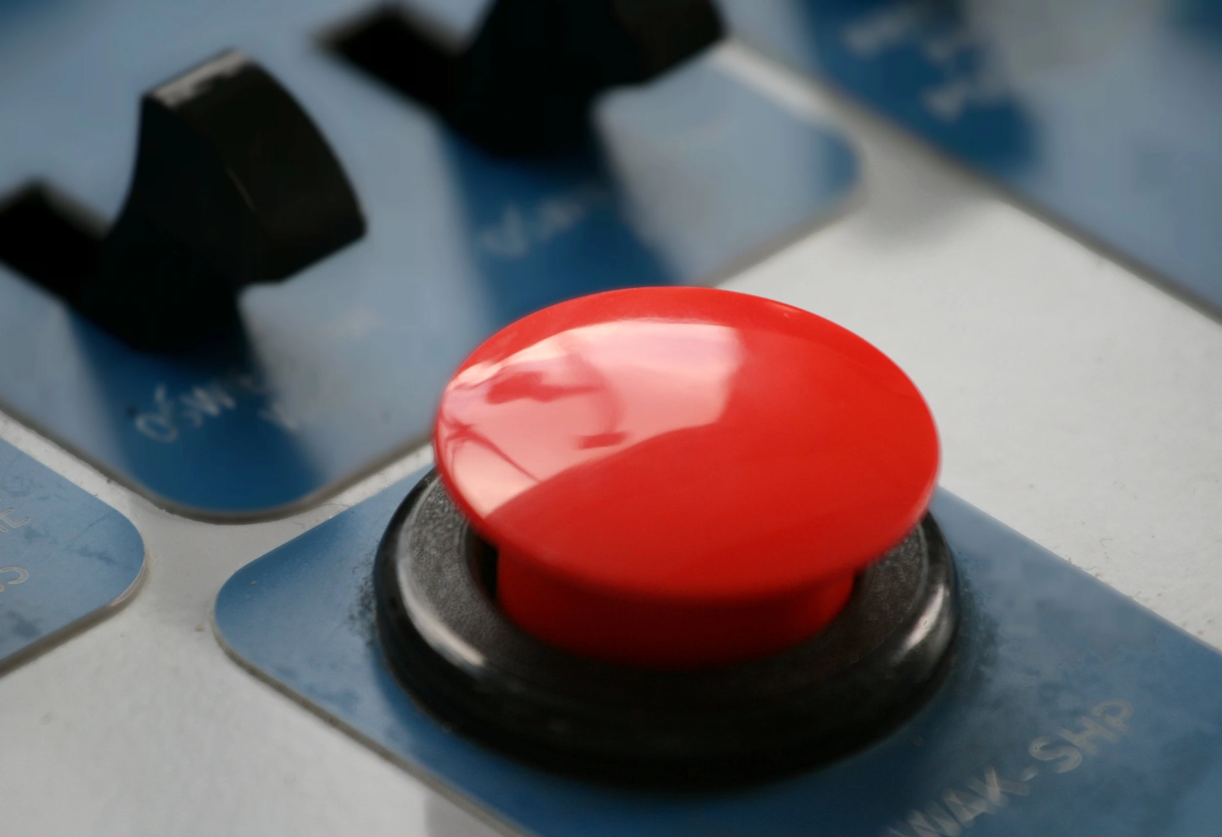 BRB- Be right back because you have to press the big red button.