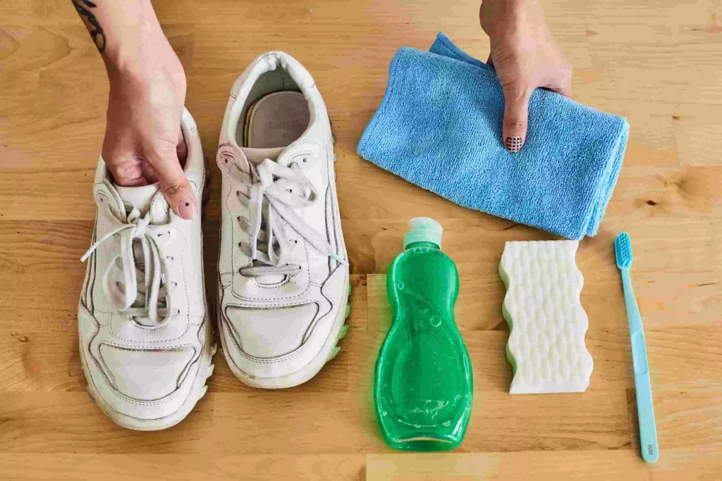 3# Good Old Toothbrush And Dish Soap Will Cleanse The White Sneaker