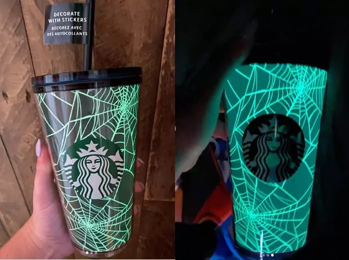Glow in the dark Halloween cups: Starbucks  Halloween cups 2021