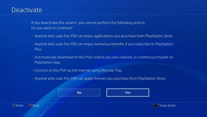 Deactivate Your PS4