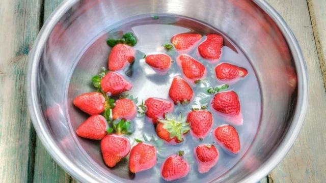 Soak The Strawberries In Solution For 20 minutes