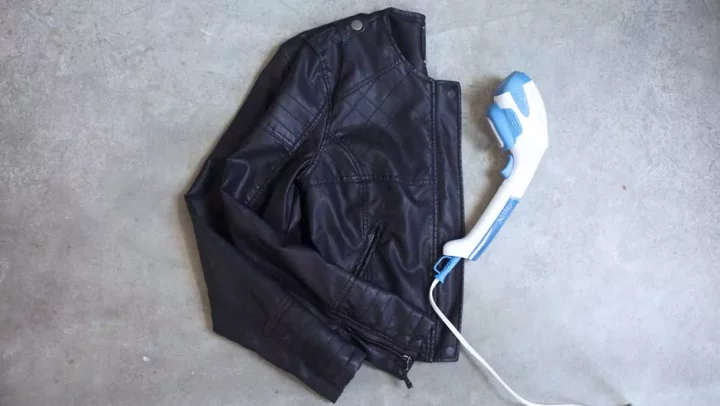 2# Using Steamer To Get The Wrinkles Out Of Leather Jacket!