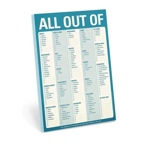 3# Knock Knock All Out Of Grocery List Note Pad 
