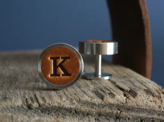 4# Personalized Cufflinks From Kingsley Leather